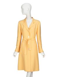 OSCAR DE LA RENTA, YELLOW WOOL COATDRESS
