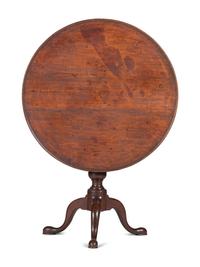 A Chippendale Carved and Figured Mahogany Tilt-Top Tea Table