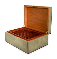 A French Shagreen and Rosewood Humidor and Shagreen Unicorn Horn