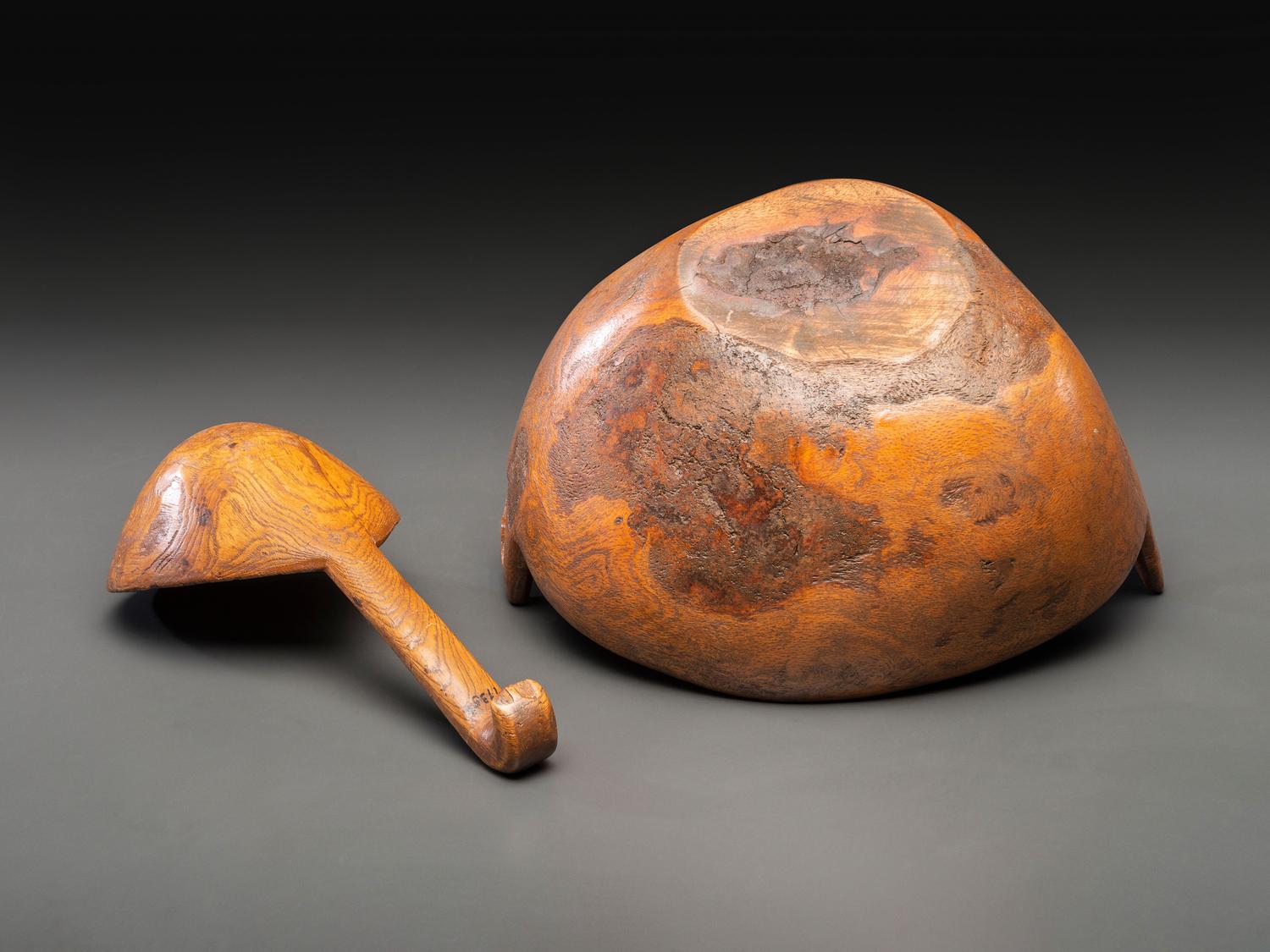A Burlwood Scoop and Bowl