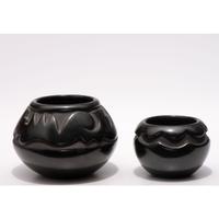 Carved Blackware Jars