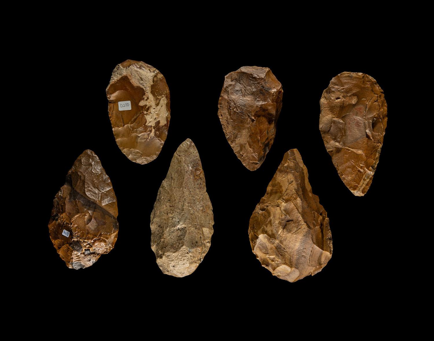 Six Paleolithic Quartzite Hand Axes
