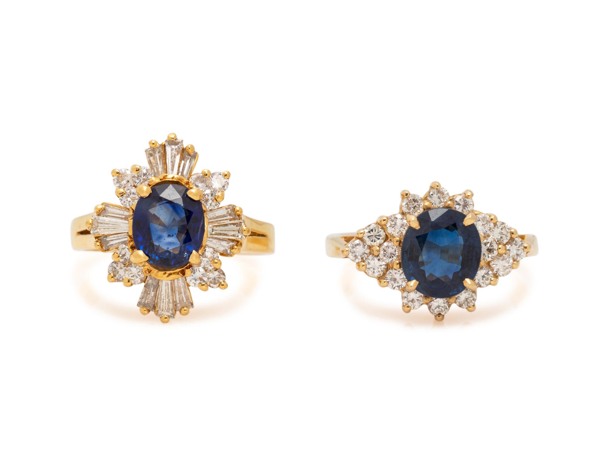 COLLECTION OF SAPPHIRE AND DIAMOND RINGS
