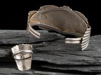 Sterling Silver Necklace, Cuff Bracelet, and Ring