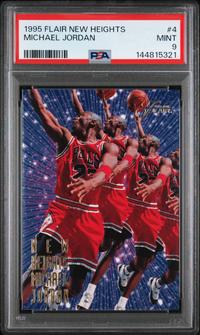 A 1995 Flair Michael Jordan New Heights Basketball Card No. 4 (PSA 9 MINT)