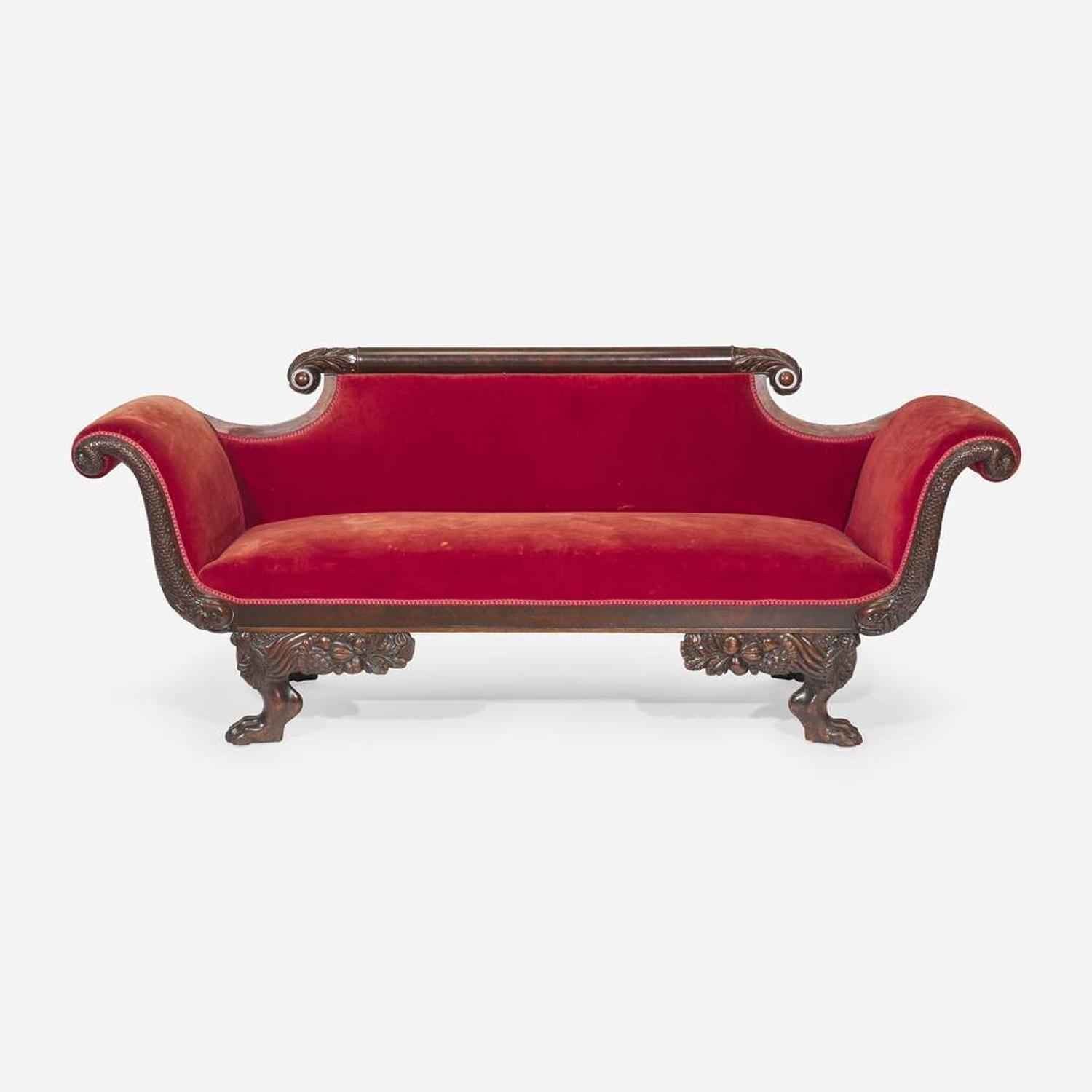 A Classical carved mahogany sofa circa 1820