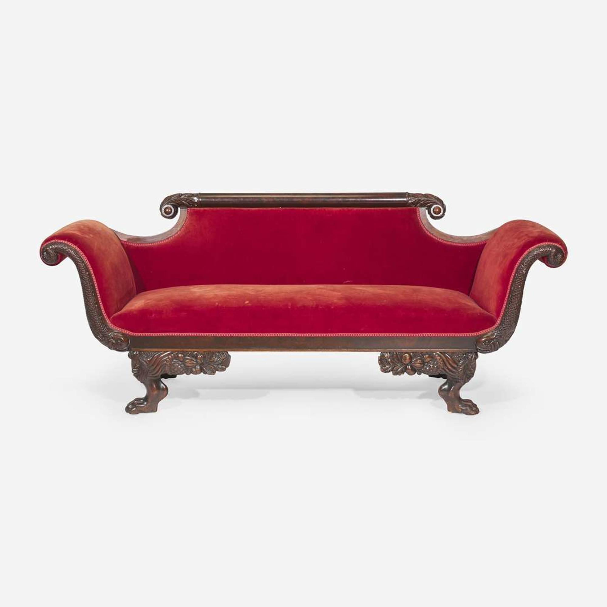 A Classical carved mahogany sofa circa 1820