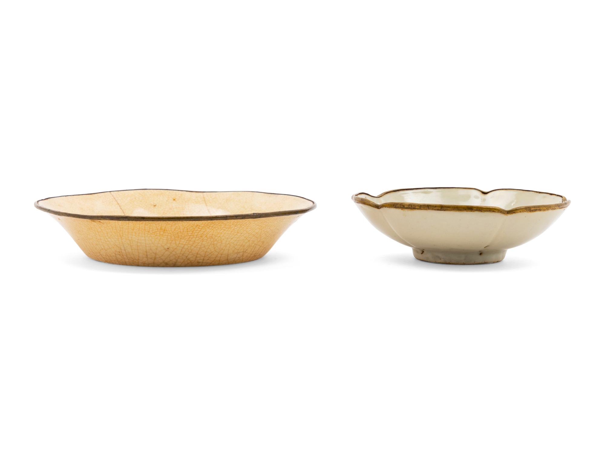 Two Chinese Monochrome Porcelain Plates