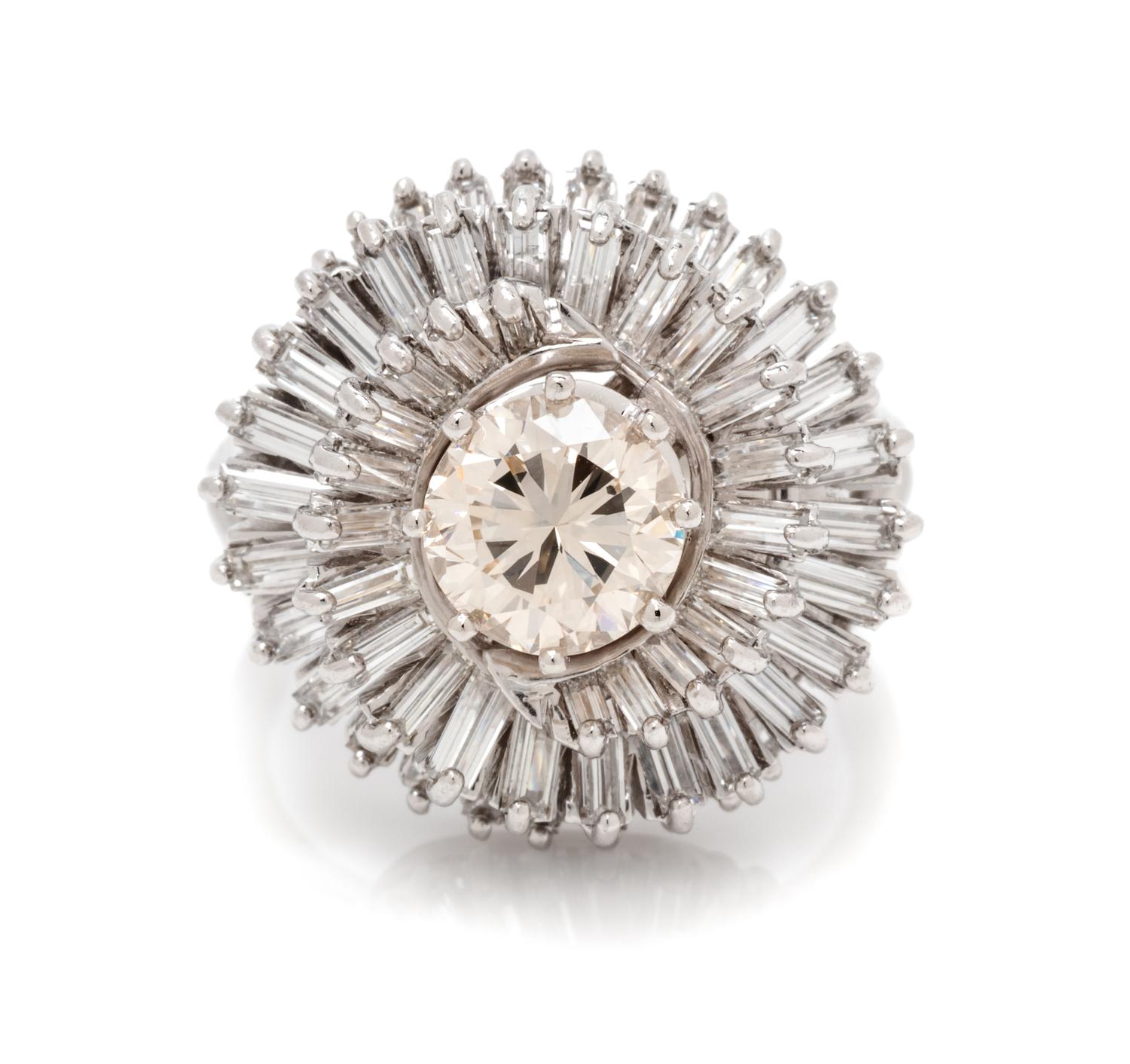 A Platinum and Diamond Ring, 7.00 dwts.