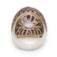 Amethyst, Diamond, Pink Sapphire, and White Gold Ring