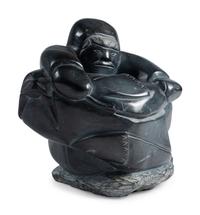 Soapstone Sculpture of Hunter and Walrus