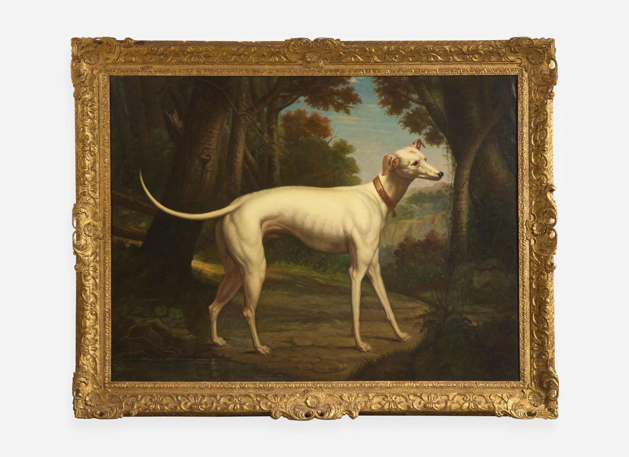 Circle of Jean-Baptiste Oudry (French 1656-1755) - White Greyhound in a Landscape