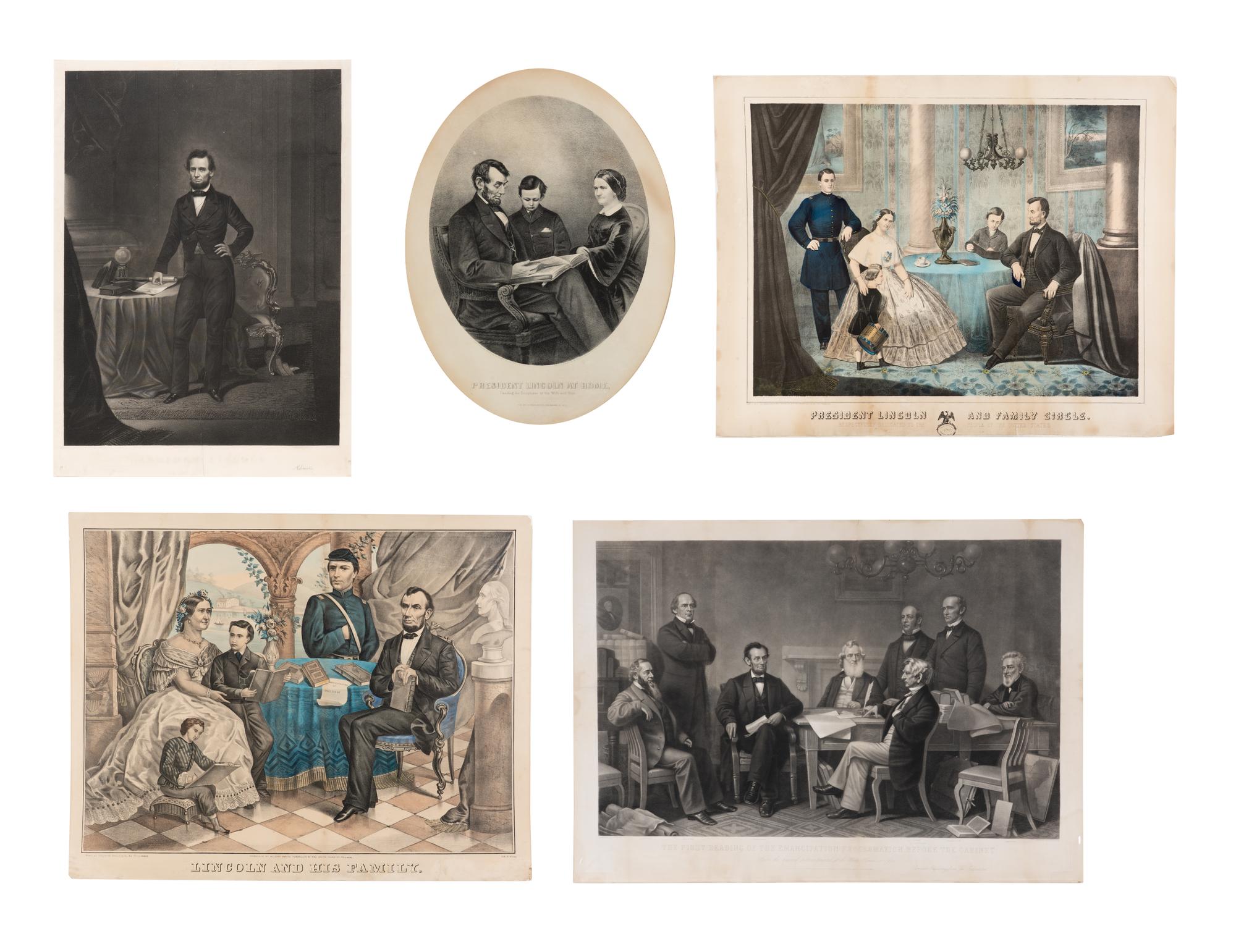 [LINCOLN, Abraham (1809-1865)]. A group of 5 prints, comprising: