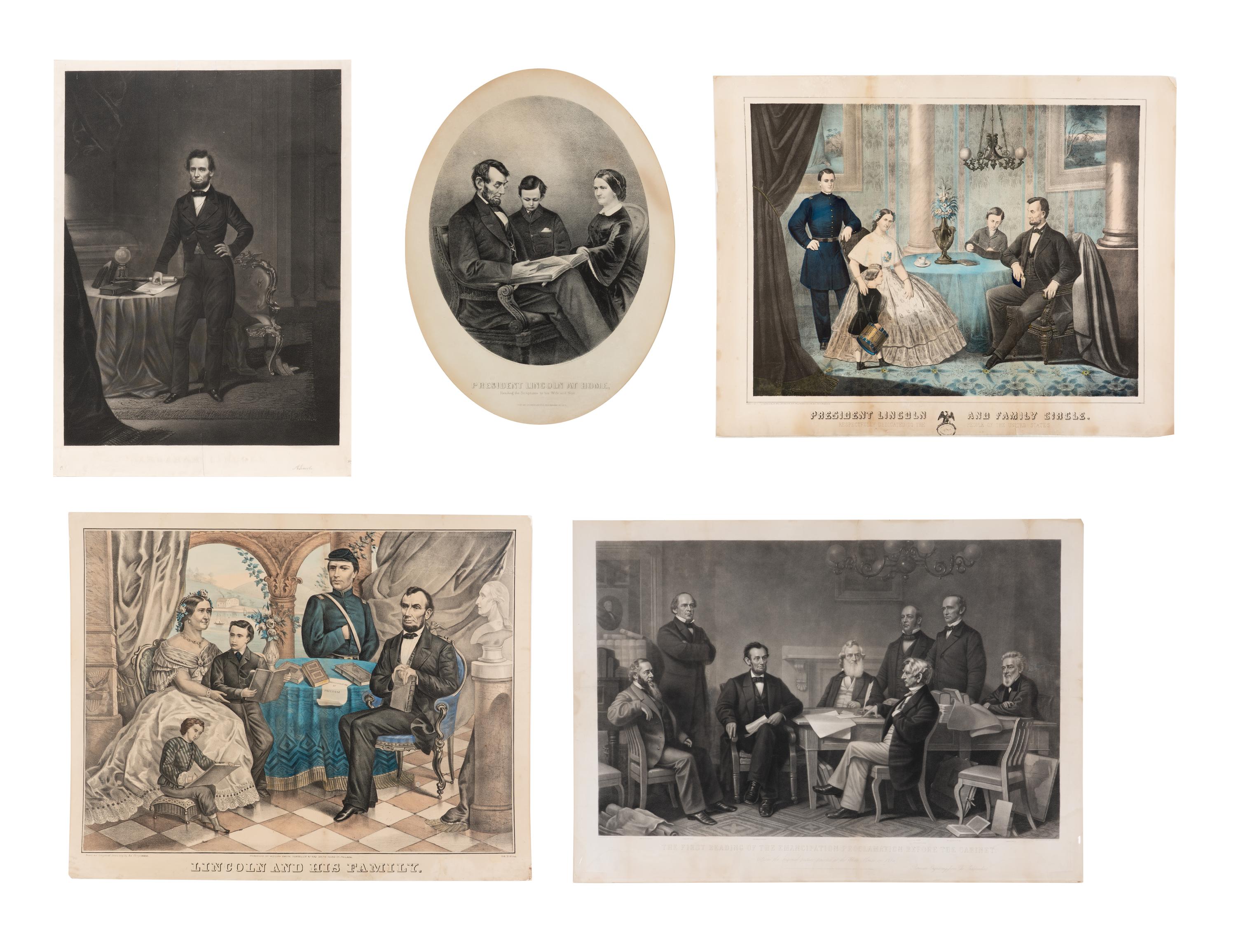 [LINCOLN, Abraham (1809-1865)]. A group of 5 prints, comprising: