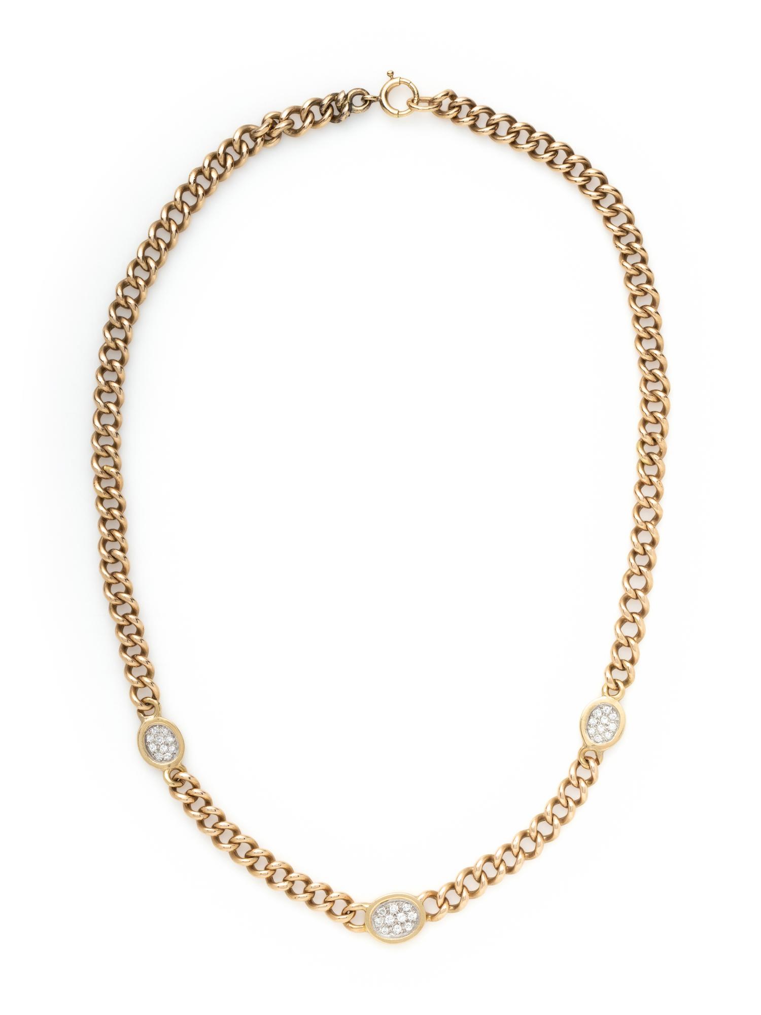 YELLOW GOLD AND DIAMOND NECKLACE