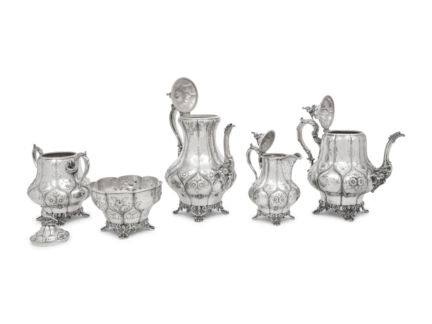 An American Silver Five-Piece Tea and Coffee Service