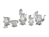 An American Silver Five-Piece Tea and Coffee Service