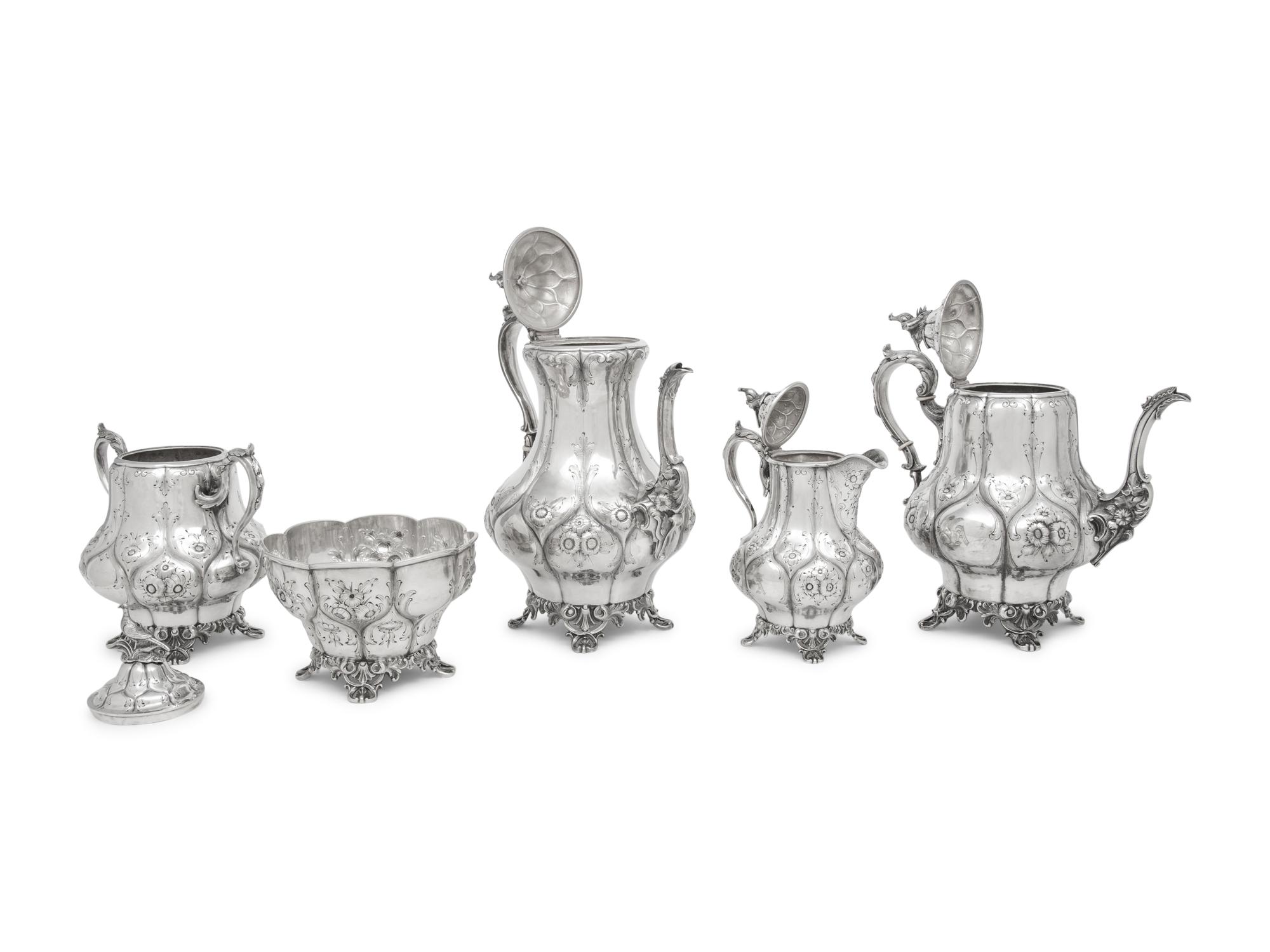An American Silver Five-Piece Tea and Coffee Service