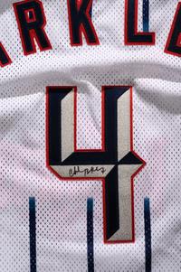 A Group of Magic Johnson and Charles Barkley Signed NBA Hall of Fame Jerseys Basketball Sourced from Michael Jordan's J.U.M.P. Agency,