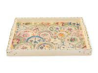 A Printed and Painted Wood Tray