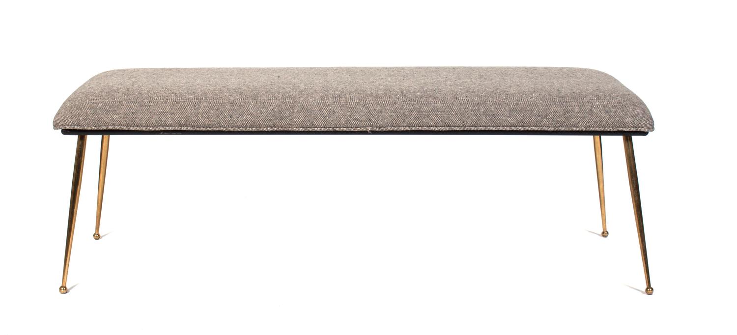An Upholstered Bench Height 18 1/2 x width 57 x depth 20 1/2 inches. — 1950's