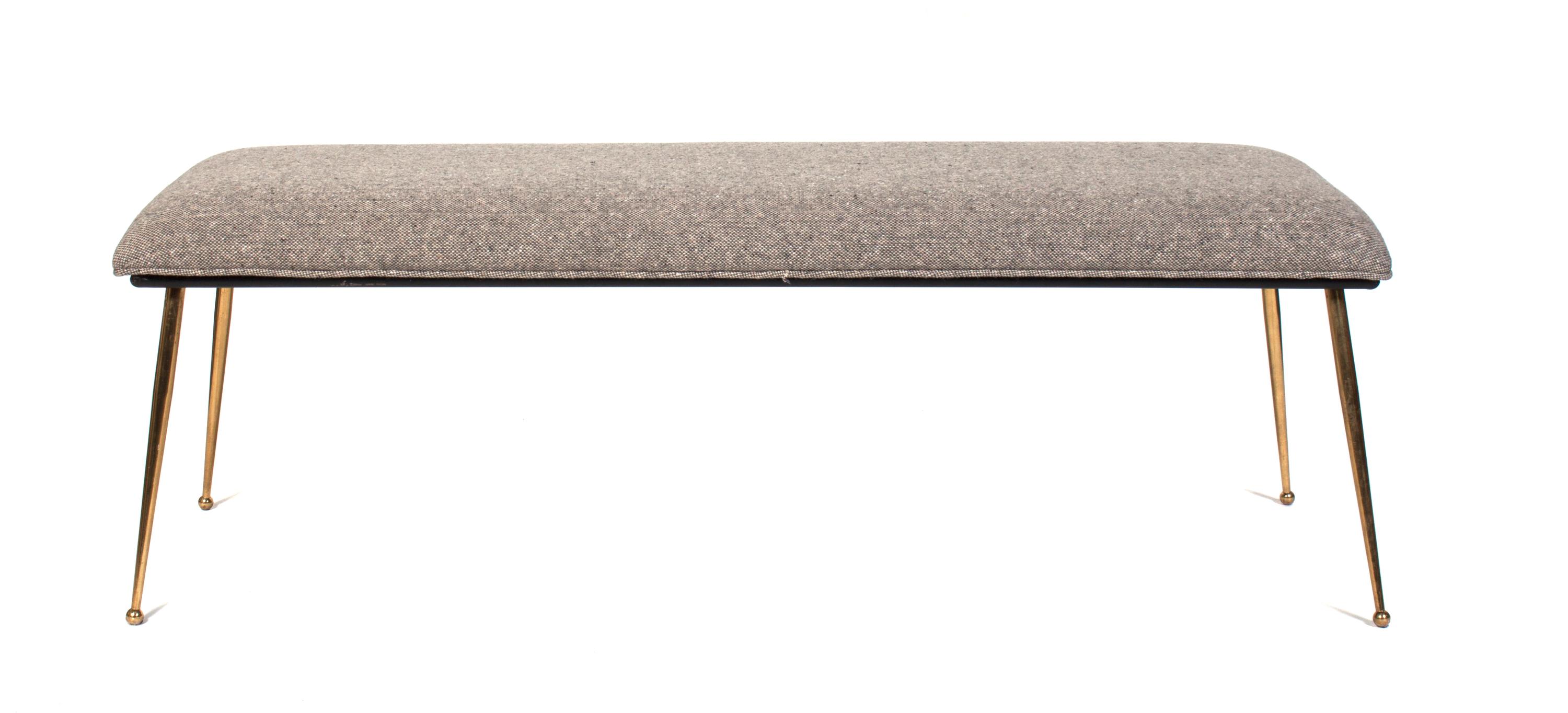 An Upholstered Bench Height 18 1/2 x width 57 x depth 20 1/2 inches. — 1950's