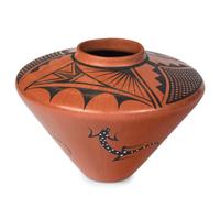 Hopi Redware Pottery Jar, with Lizards