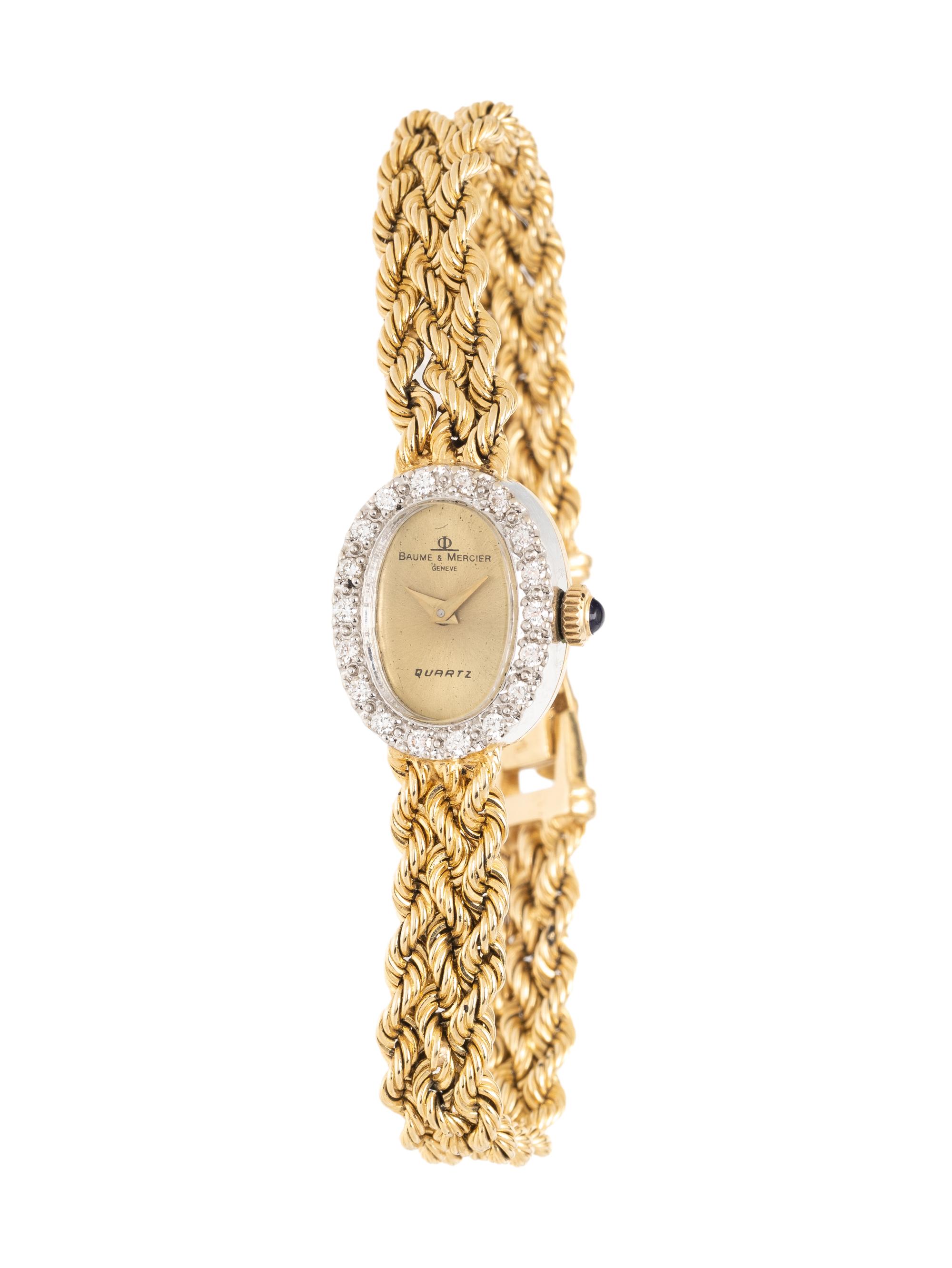 BAUME & MERCIER, YELLOW GOLD AND DIAMOND WATCH