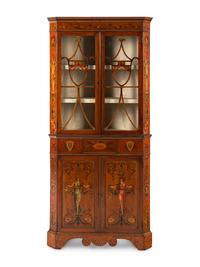 An Edwardian Painted Corner Cabinet