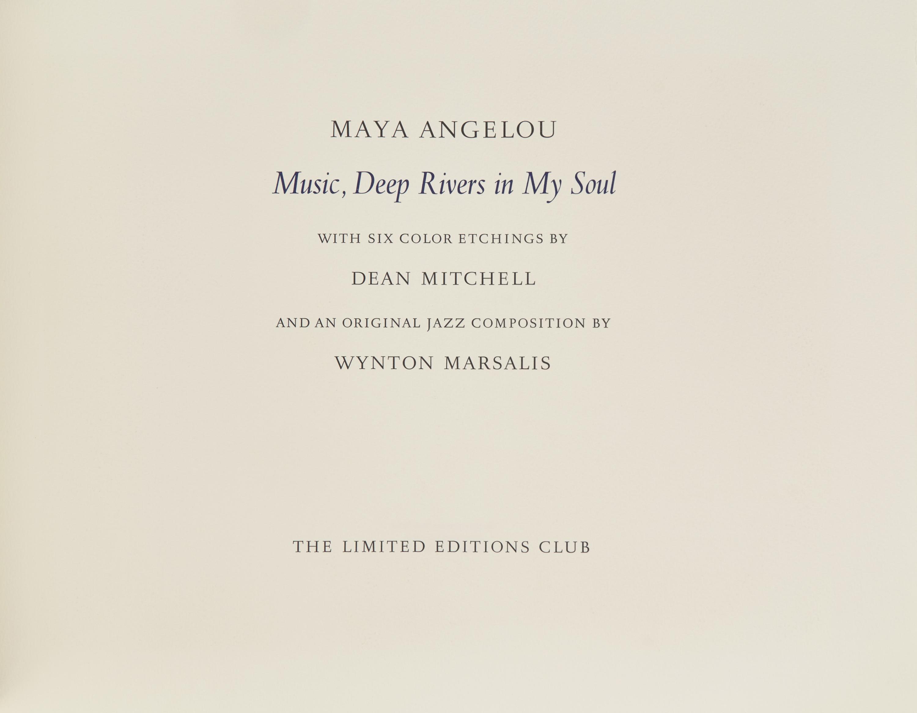 [LIMITED EDITIONS CLUB]. ANGELOU, Maya (1928-2014). Music, Deep Rivers in My Soul. [New York:] The Limited Editions Club, [2003].