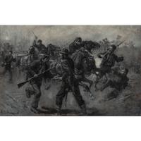 Stampede of the 11th Corps on the Plank Road, Oil Painting by Allen C. Redwood, 1886