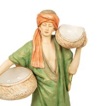A Pair of Large Royal Dux Porcelain Water Carriers