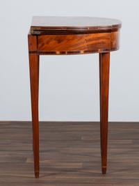 A Federal Inlaid Mahogany Demi-Lune Game Table