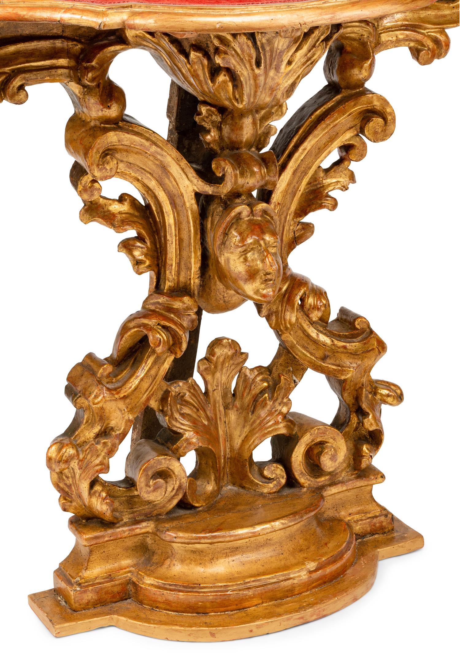 A Pair of Italian Giltwood Console Tables