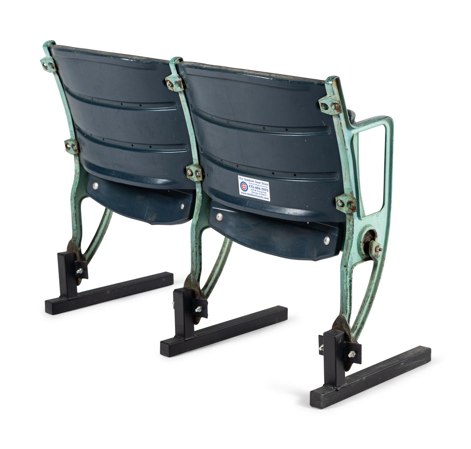 A Group of Two Vintage Wrigley Field Chicago Cubs Stadium Seat Chairs,