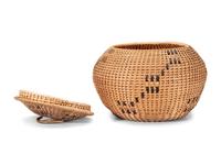 Washoe Gap-Stitch Coiled Degikup, with Lid