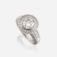 A diamond and platinum ring