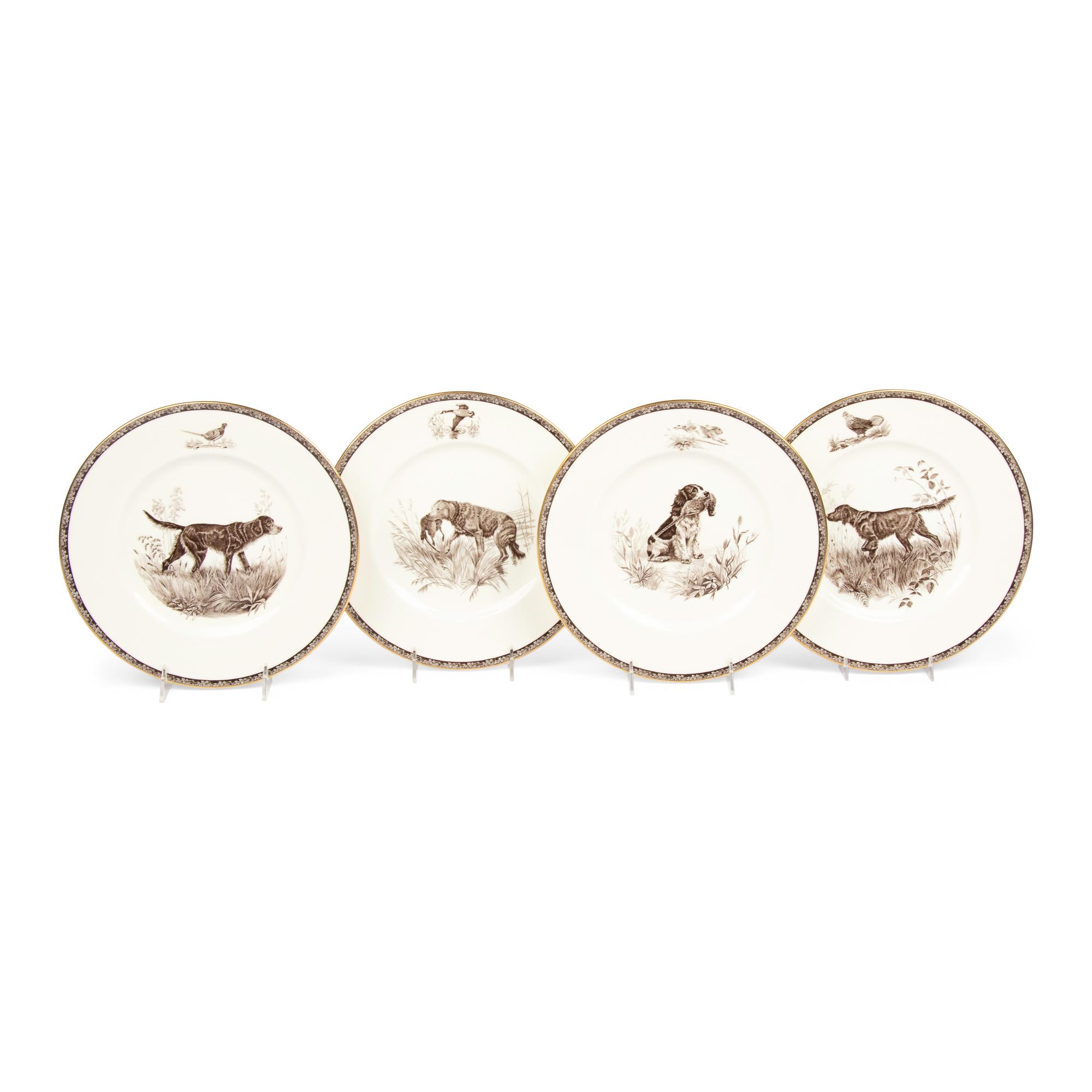 A Set of Twelve Wedgwood The American Sporting Dog Porcelain Plates