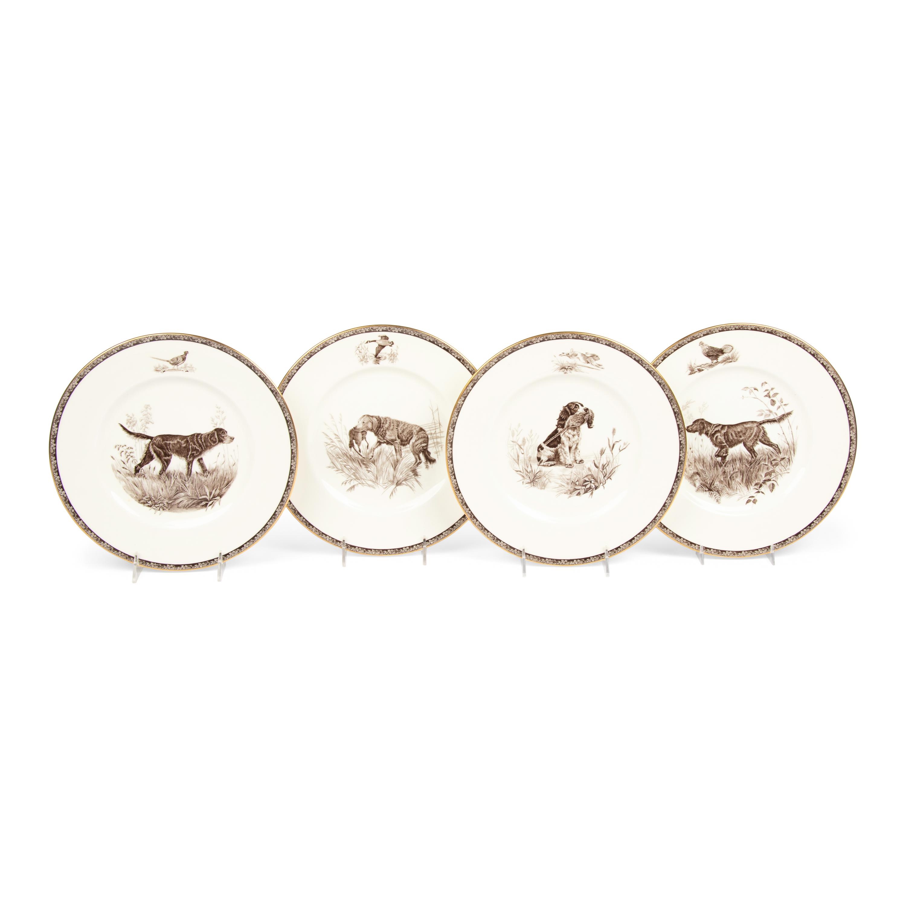 A Set of Twelve Wedgwood The American Sporting Dog Porcelain Plates