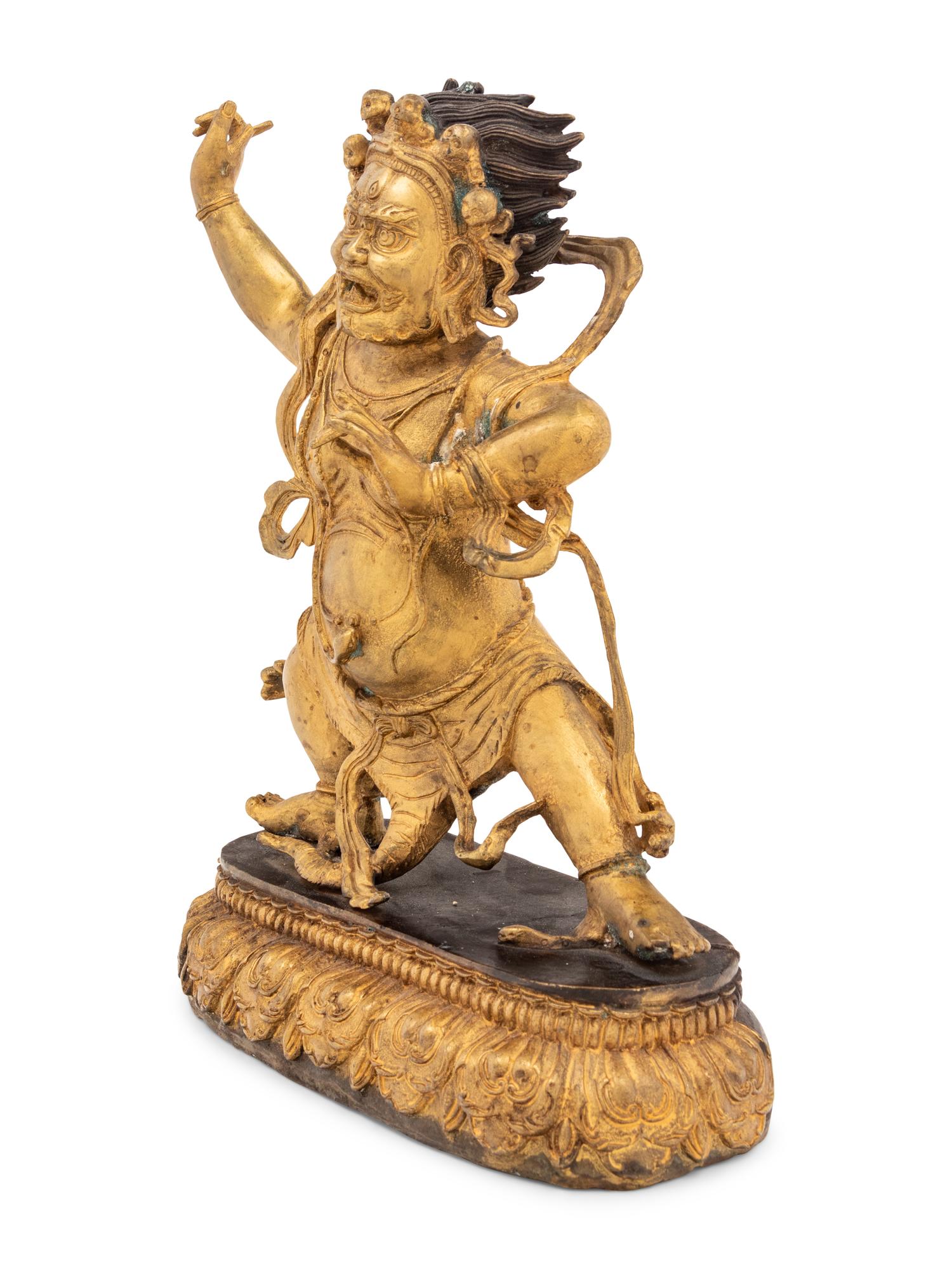 A Sino-Tibetan Gilt Figure of A Mahakala