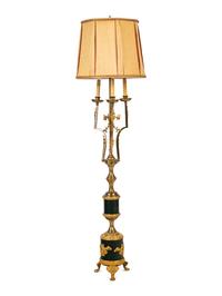 An Empire Style Gilt and Patinated Metal Three-Light Floor Lamp