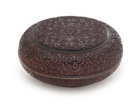 A Tixi Lacquer Box and Cover Diameter 12 inches.