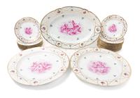 A Continental Porcelain Table Service Diameter of circular platters 18 1/2 inches.