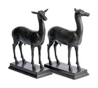 A Pair of Continental Bronze Figures of Deer