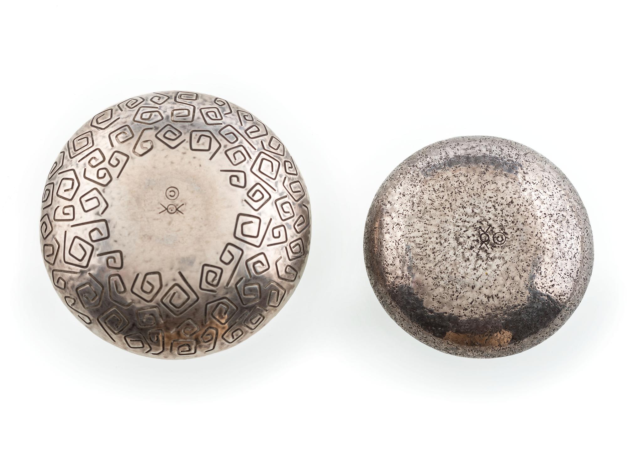 Lidded Silver Seed Jars