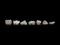 Seven Celadon Jade Carvings of Animals