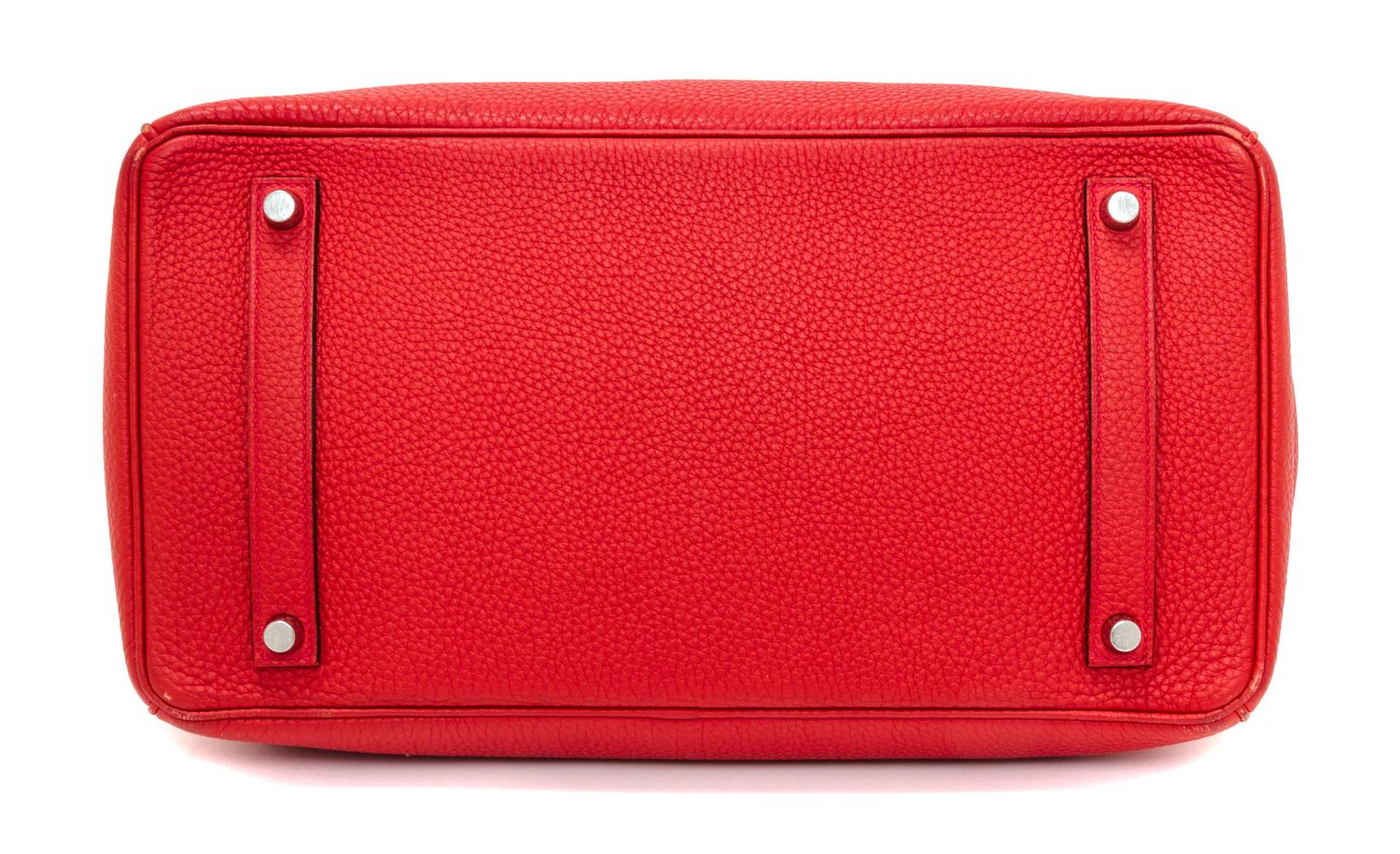An Hermes Geranium Togo 35cm Birkin Handbag, 14" x 10" x 7".