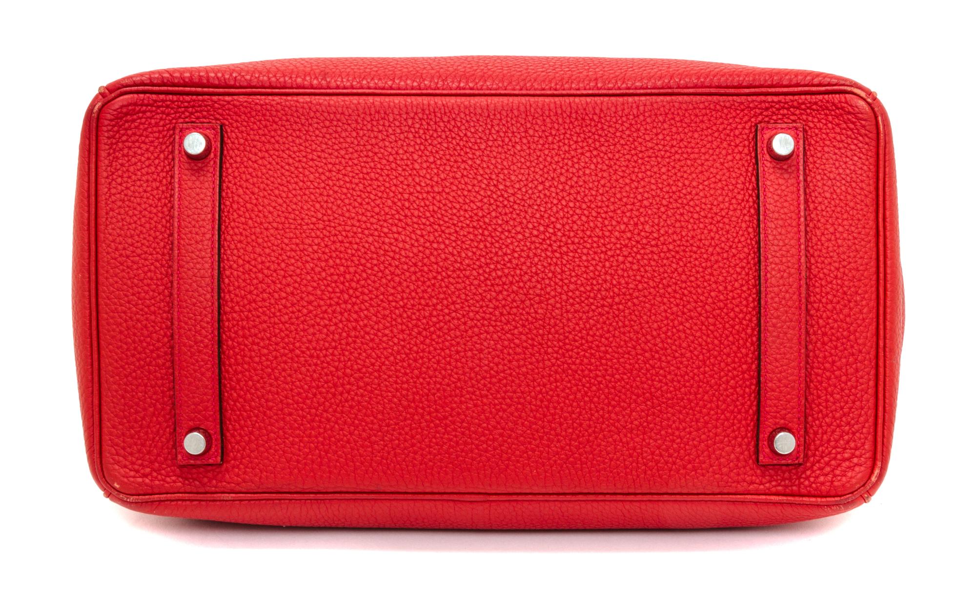 An Hermes Geranium Togo 35cm Birkin Handbag, 14" x 10" x 7".