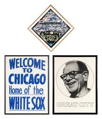 A Group of Framed Chicago White Sox Displays From Original Comiskey Park,