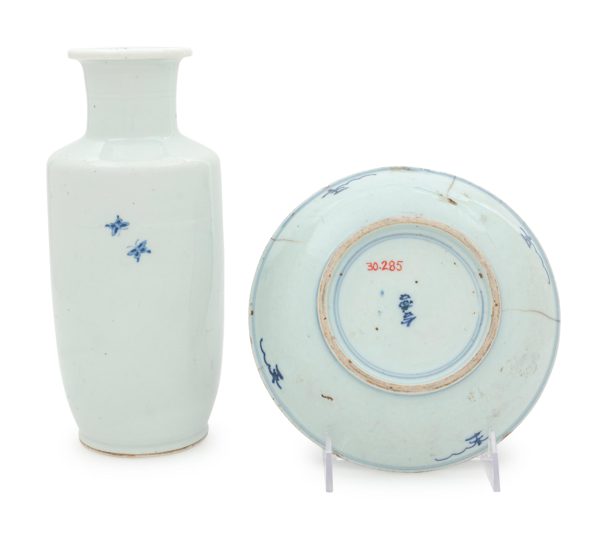 Two Blue and White Porcelain 'Figure' Articles